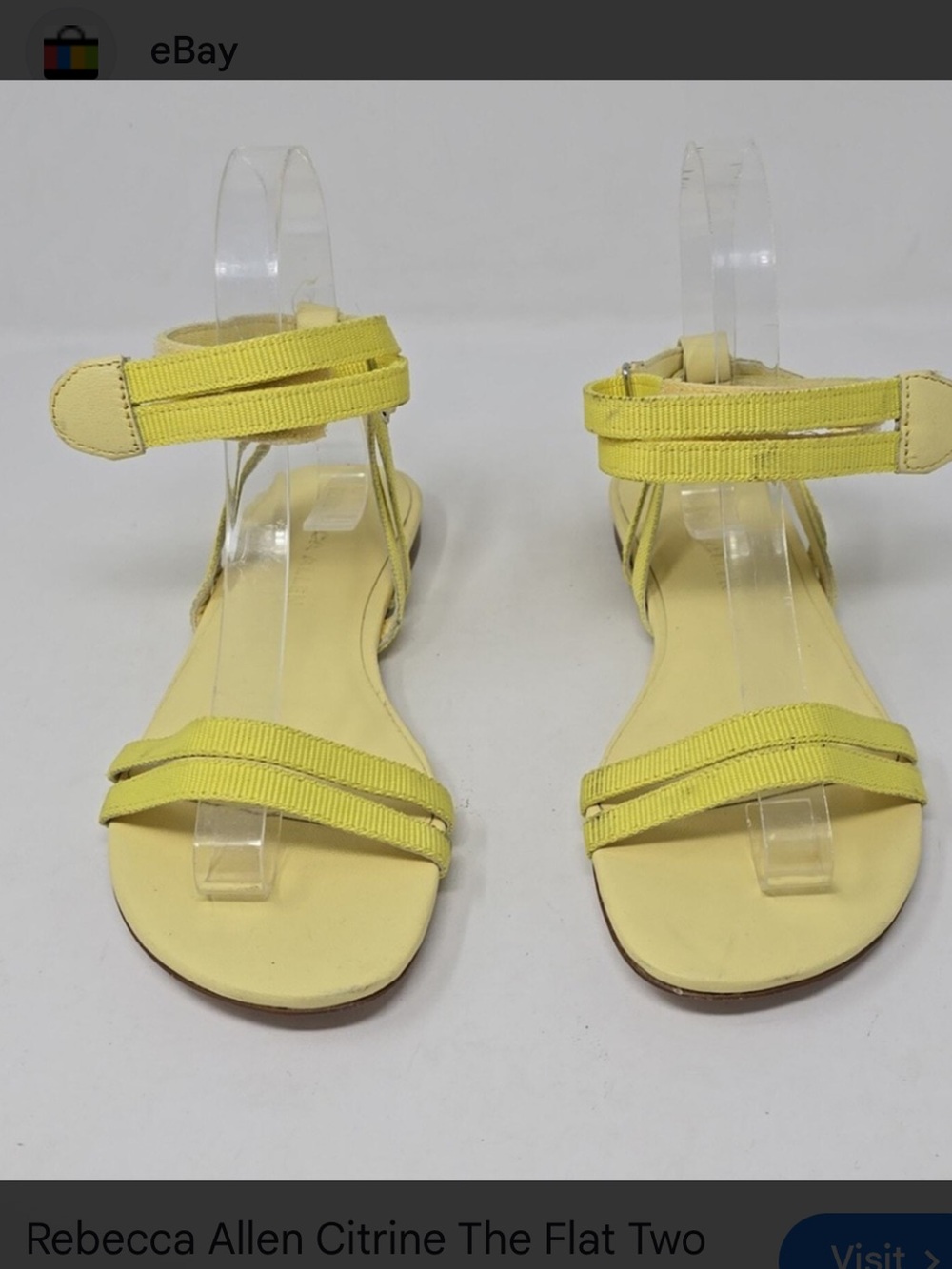 Rebecca Allen Citrine Flat Ankle-Strap Sandals - Yellow